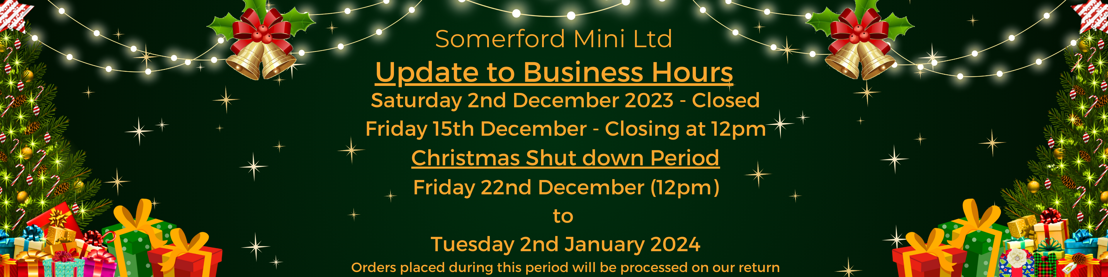 Christmas opening hours